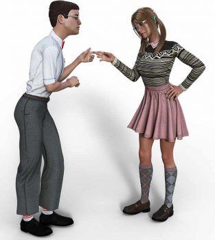 man approaching a woman