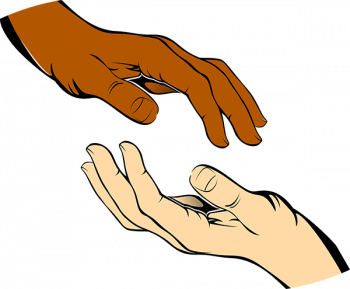 hands reaching out