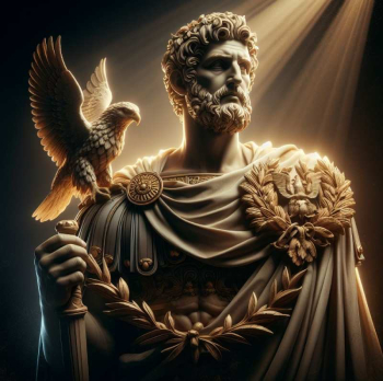 roman emperor with an eagle on his shoulder symbol of TPM enlightned individualism