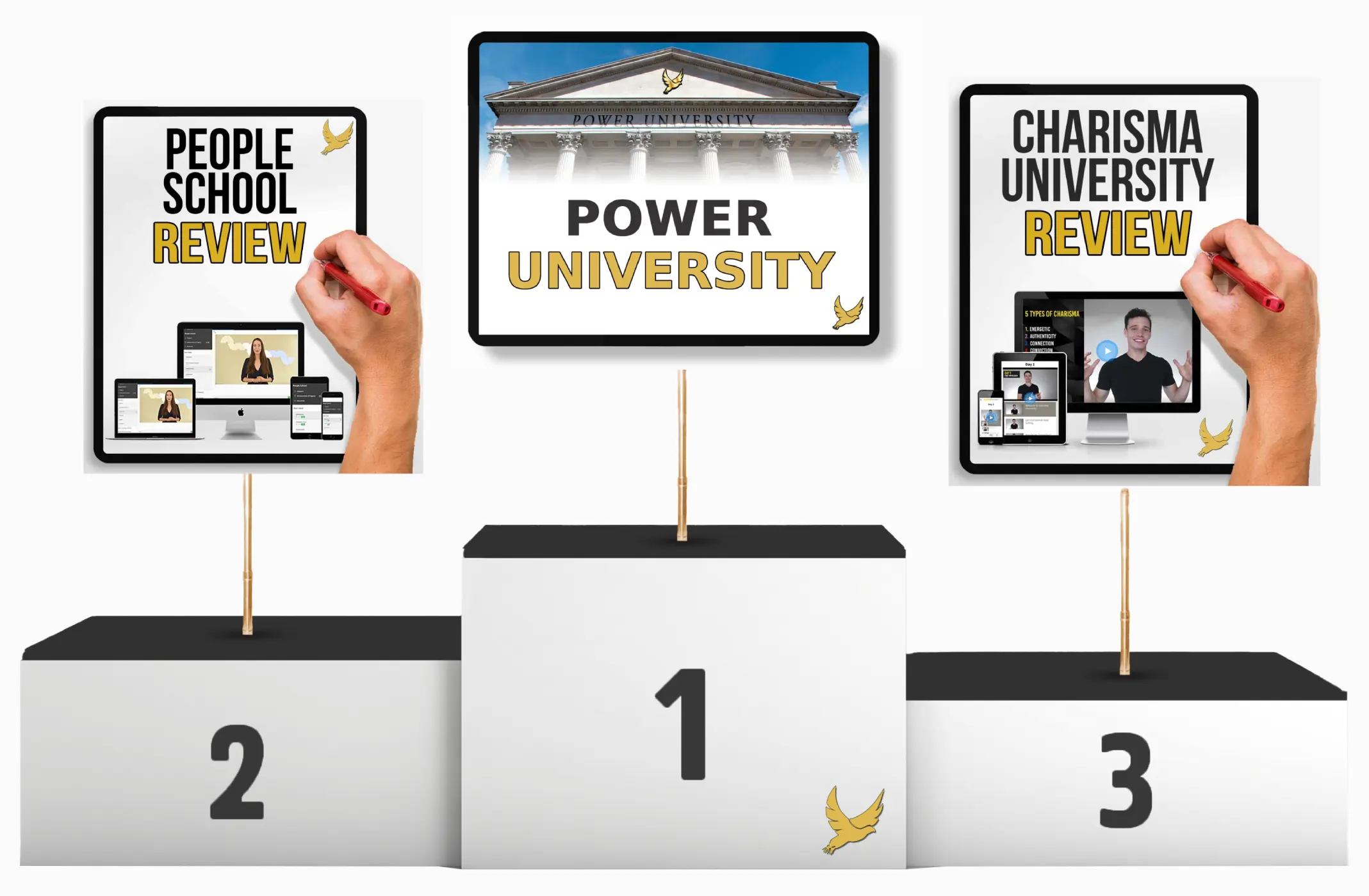 best social skills courses ranked on  a podium