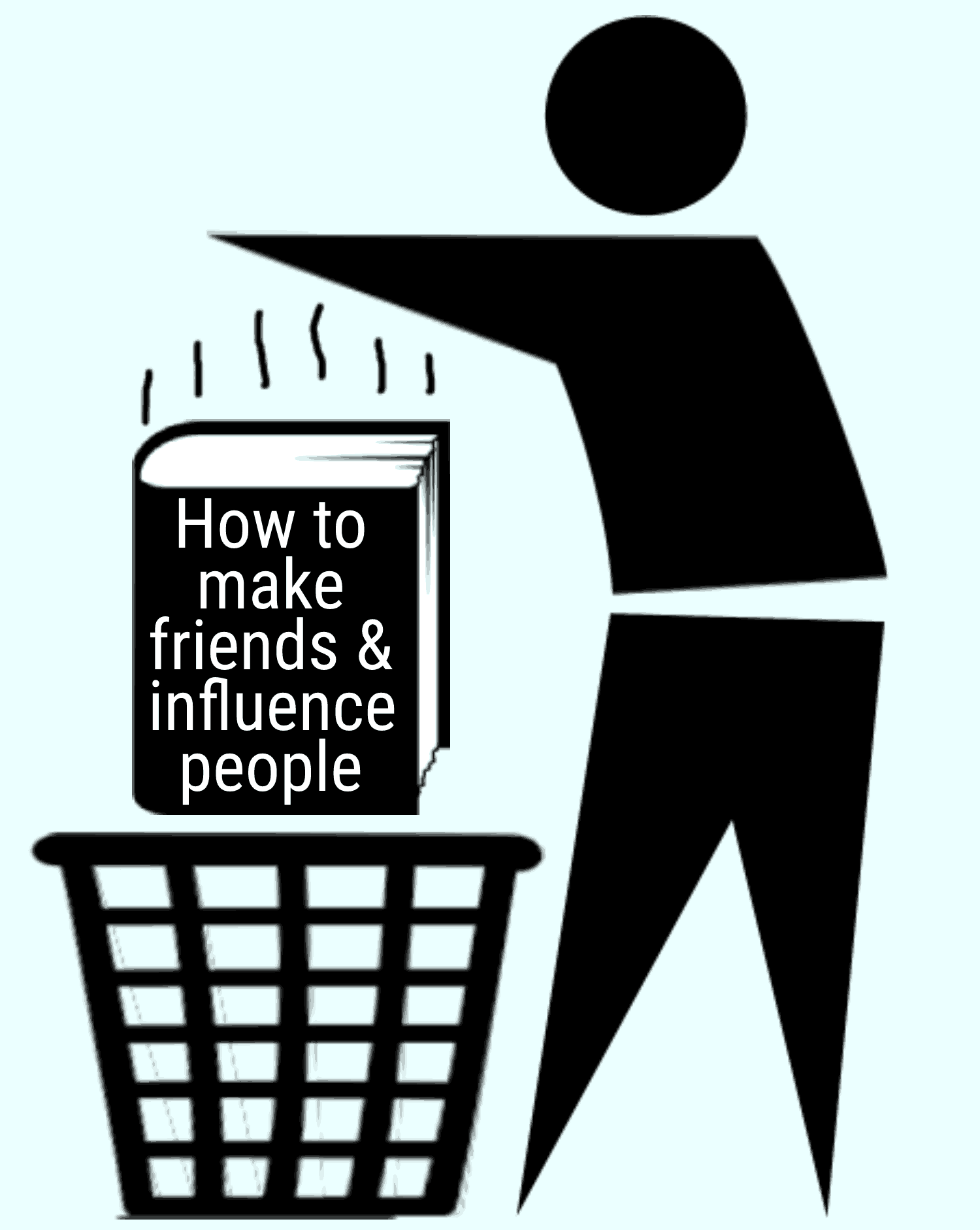 man throwing away a book that is useless against gaslighting