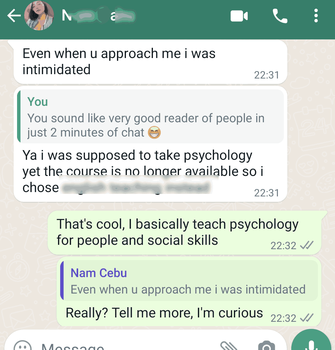 text example of cold approach effect