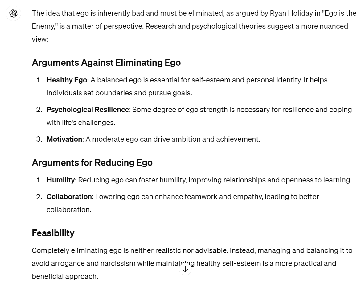 explanation of why ego is not the enemy