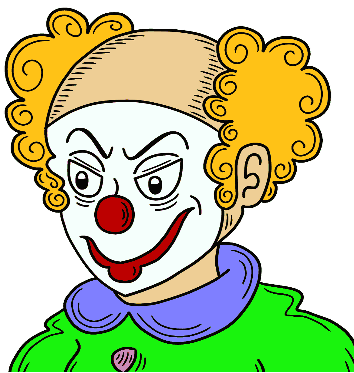 mean clown face