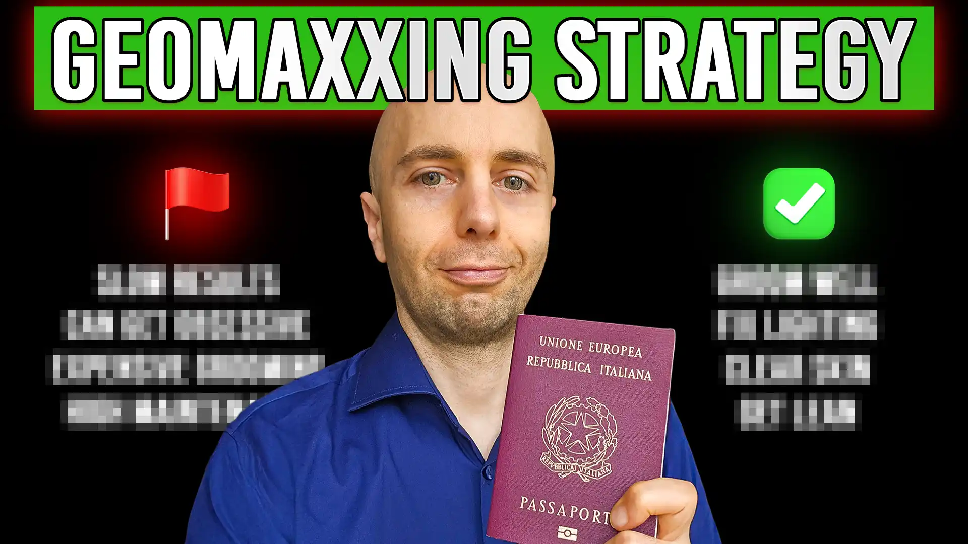 geomaxxing strategy with a man holding a passport