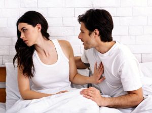 a woman turns down sex