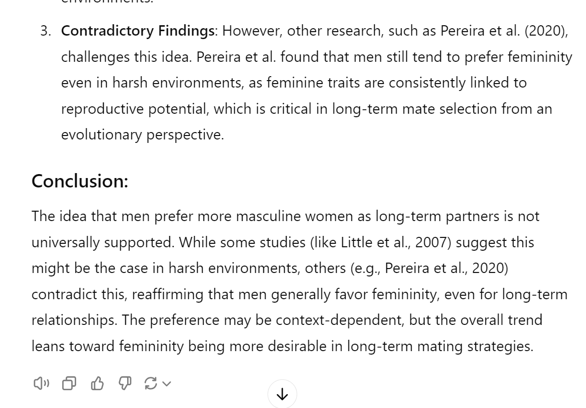 consensus around evolved preferences as shown by chatgtp