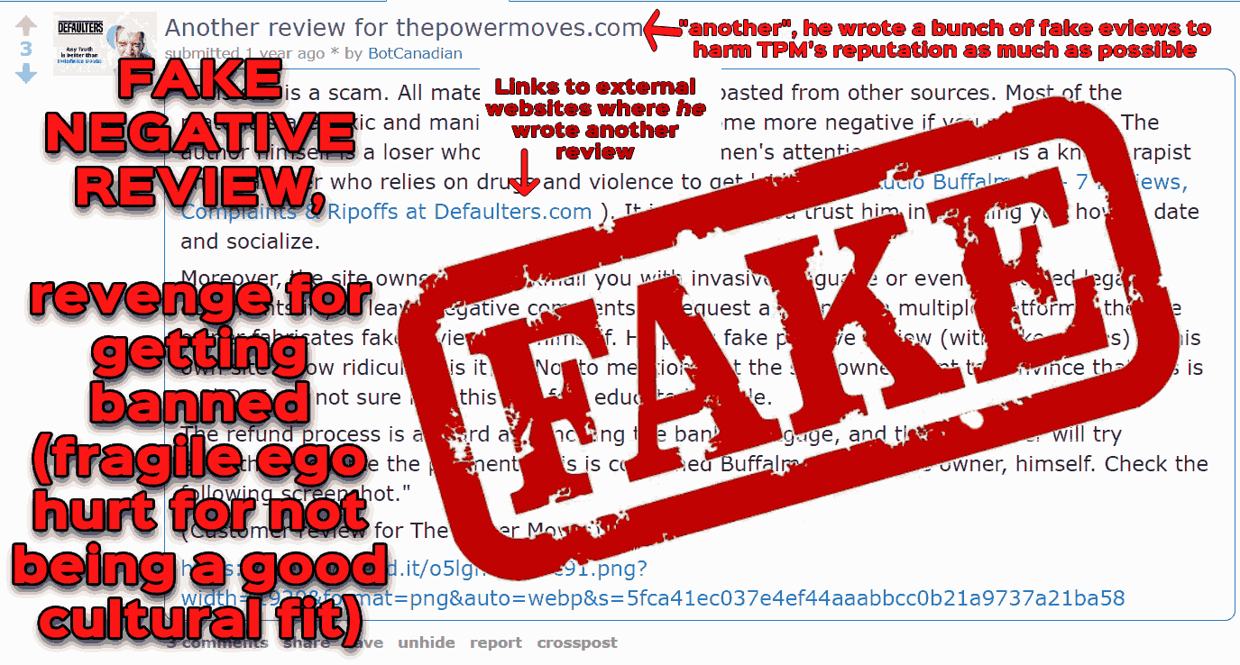 fake review by a manipulator