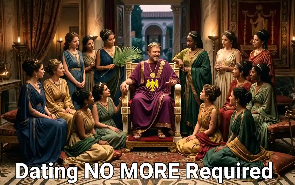 emperor with attentive women around him