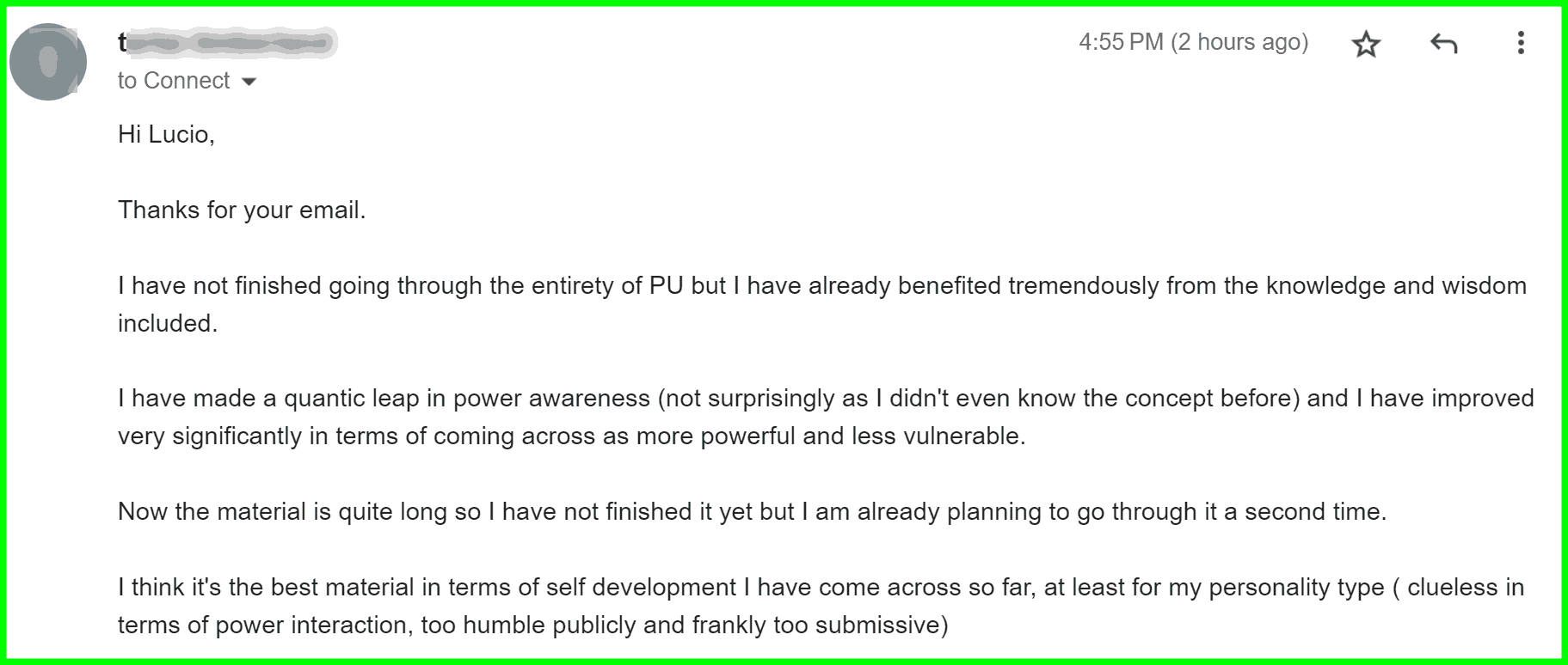 power alumnus qualitative feedback from the power alumni survey