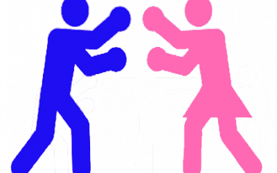 male and female figure boxing