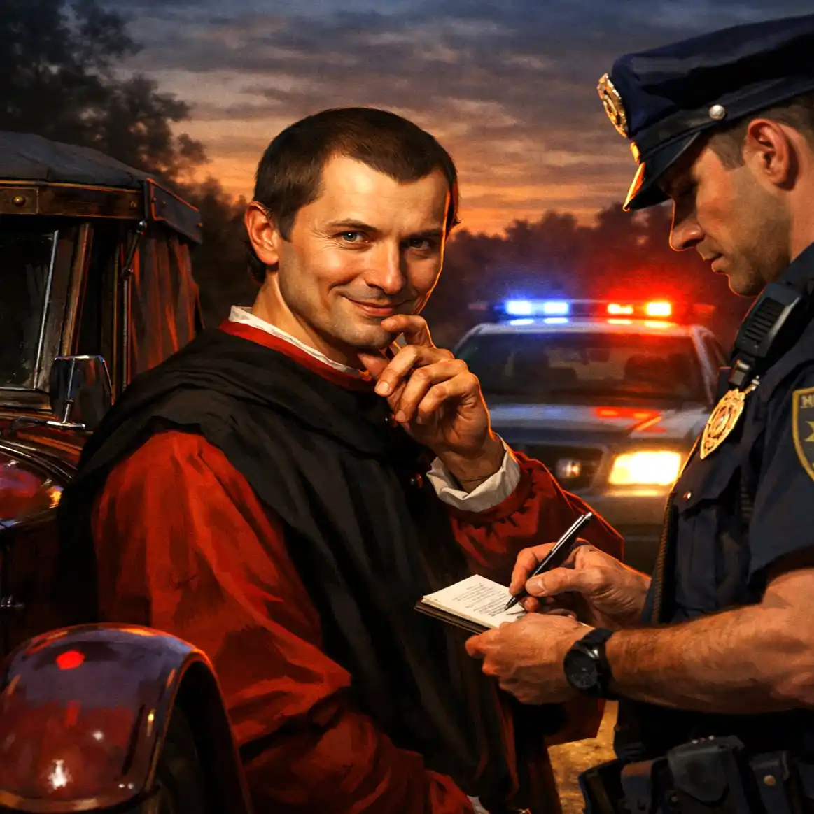 machiavelli at a traffic stop
