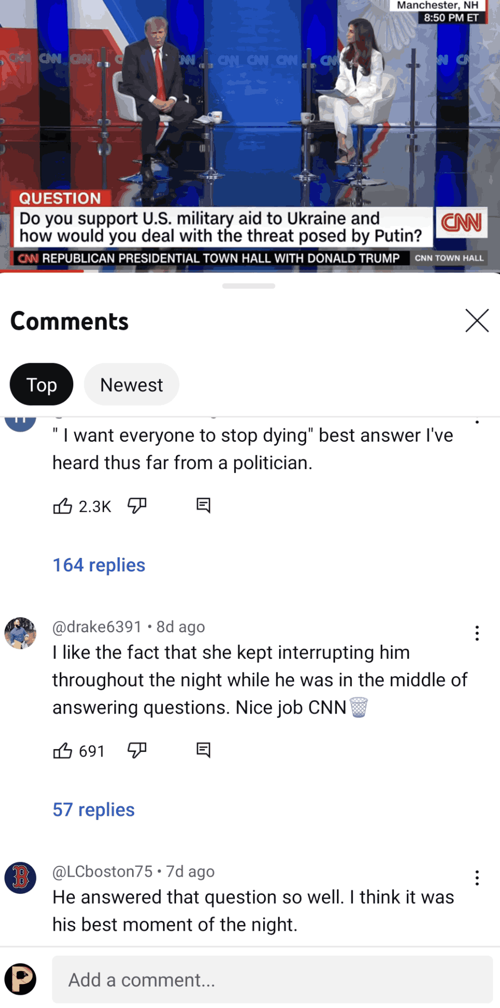 top reactions to Trump's comment on the ukrainian war