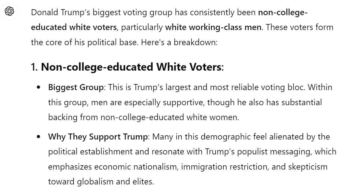 chatgtp explains trump main voting block
